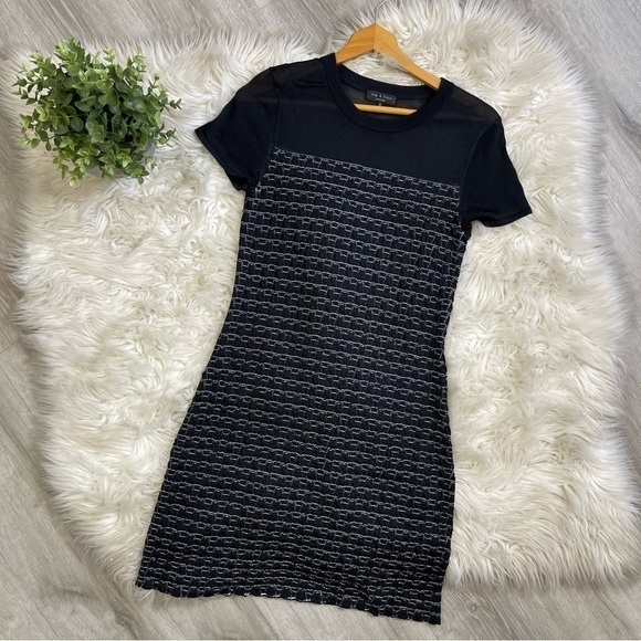 Rag & Bone Gwen Knit Black Mesh Dress - Picture 2 of 10